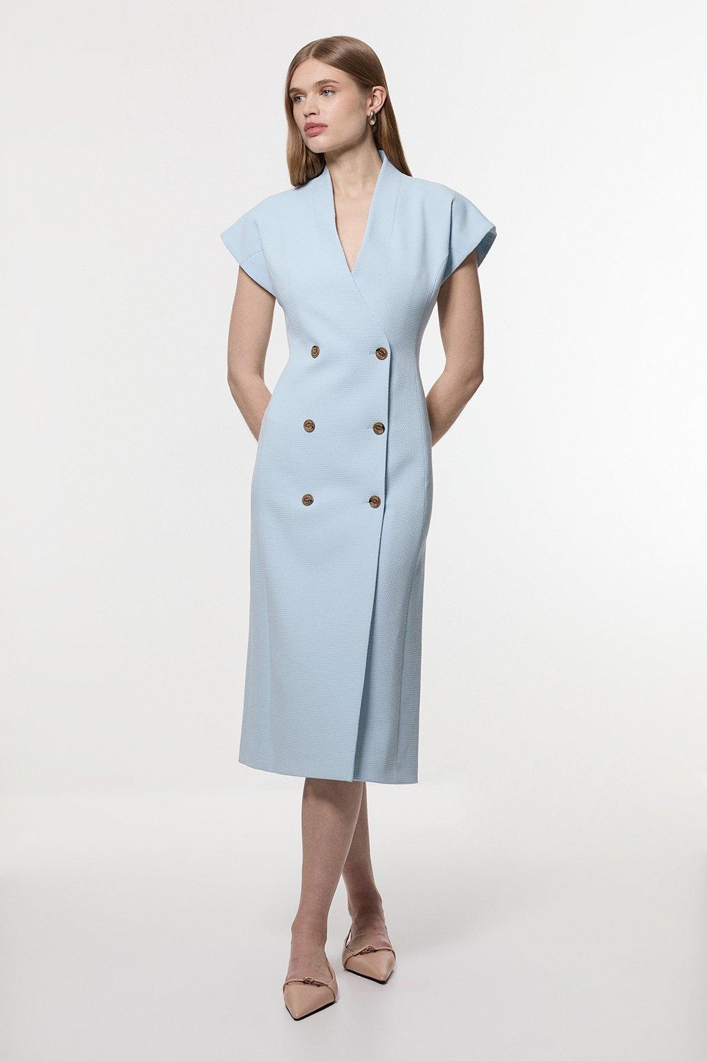 Plus Size Linen Wrap Tie Waisted Midi Dress | Karen Millen